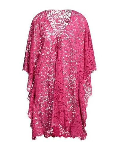 Dolce & Gabbana Woman Top Fuchsia Size 6 Cotton, Viscose, Polyamide, Silk In Pink