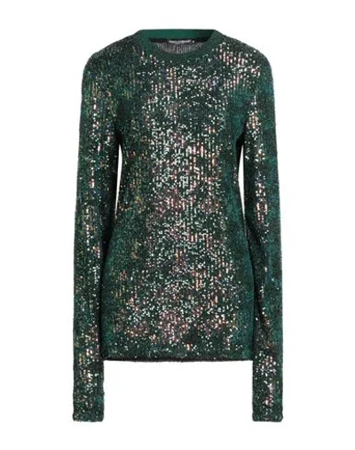 Dolce & Gabbana Woman Top Green Size 14 Polyester, Polyamide, Elastane, Cotton, Viscose