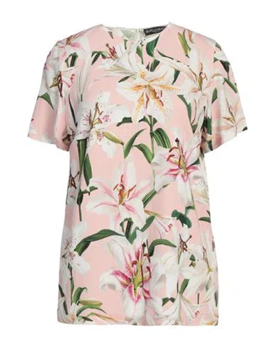 Dolce & Gabbana Woman Top Light Pink Size 16 Viscose, Elastane