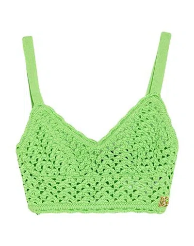 Dolce & Gabbana Woman Top Lime Green Size 4 Viscose, Polyamide