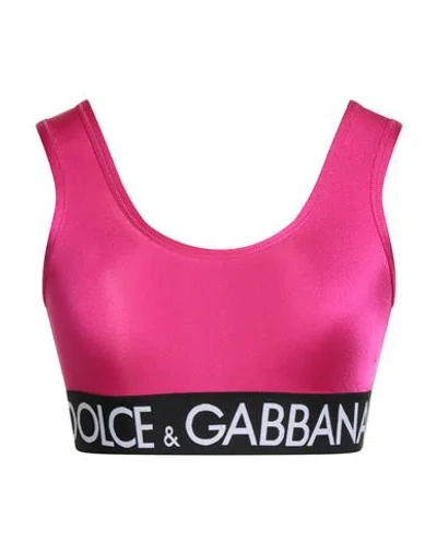 Dolce & Gabbana Woman Top Magenta Size 2 Polyamide, Elastane In Pink