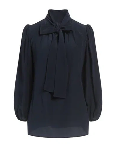 Dolce & Gabbana Woman Top Navy Size 8 Silk In Blue