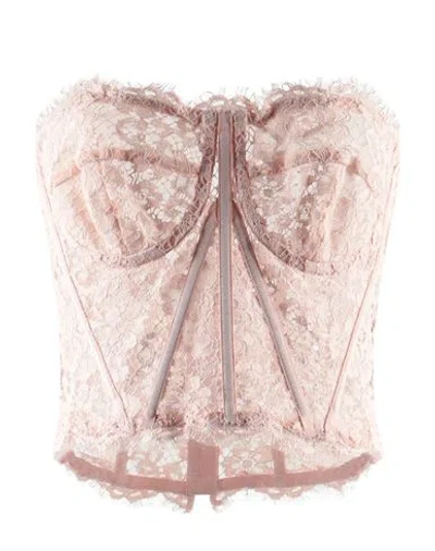 Dolce & Gabbana Woman Top Pink Size 10 Cotton, Viscose, Polyamide