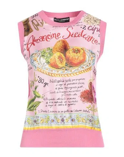 DOLCE & GABBANA DOLCE & GABBANA WOMAN TOP PINK SIZE 6 SILK