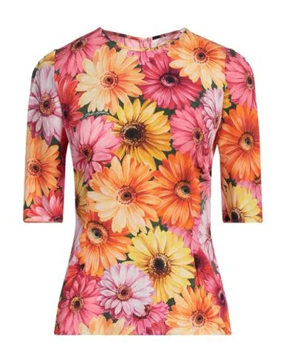 Dolce & Gabbana Woman Top Pink Size 6 Silk, Elastane