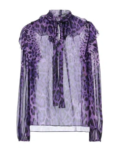 Dolce & Gabbana Woman Top Purple Size 8 Silk