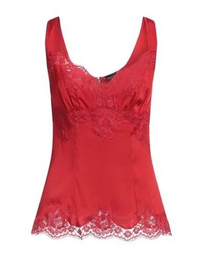 Dolce & Gabbana Woman Top Red Size 4 Silk, Elastane