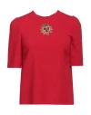 Dolce & Gabbana Woman Top Red Size 2 Viscose, Acetate, Elastane, Brass, Silk In Red