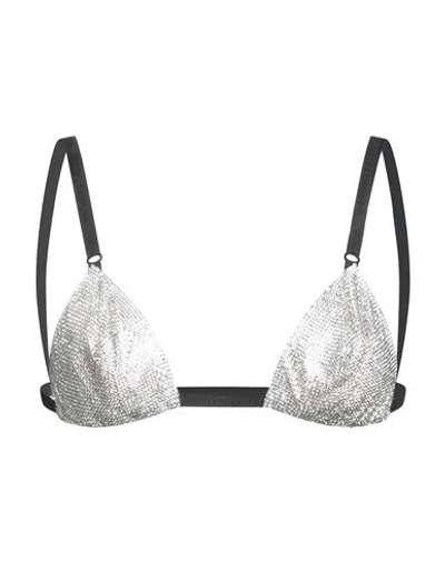 Dolce & Gabbana Woman Top Silver Size 2 Crystal, Brass