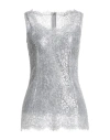 Dolce & Gabbana Woman Top Silver Size 8 Polyamide, Polyester In Silver