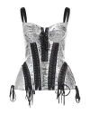 Dolce & Gabbana Woman Top Silver Size 8 Polyester, Silk, Cotton, Metallic Polyester In Silver