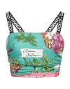 Dolce & Gabbana Woman Top Turquoise Size 0 Silk, Elastane, Polyester, Polyamide In Blue