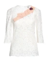 Dolce & Gabbana Woman Top White Size 10 Viscose, Cotton, Polyamide, Acetate