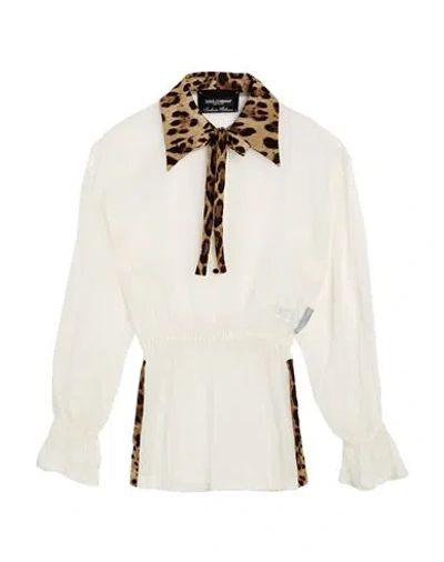 Dolce & Gabbana Woman Top White Size 2 Silk, Cotton, Elastane