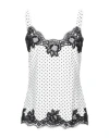 Dolce & Gabbana Woman Top White Size 2 Silk, Elastane In White