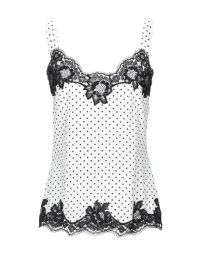 Dolce & Gabbana Woman Top White Size 2 Silk, Elastane