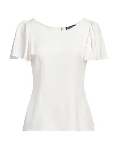 DOLCE & GABBANA DOLCE & GABBANA WOMAN TOP WHITE SIZE 0 VISCOSE, ACETATE, ELASTANE