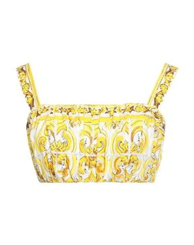 Dolce & Gabbana Woman Top Yellow Size 0 Cotton
