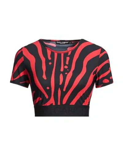 Dolce & Gabbana Woman T-shirt Black Size 10 Polyamide, Elastane, Polyester
