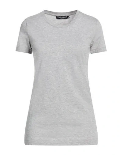 Dolce & Gabbana Woman T-shirt Grey Size 6 Cotton In Gray