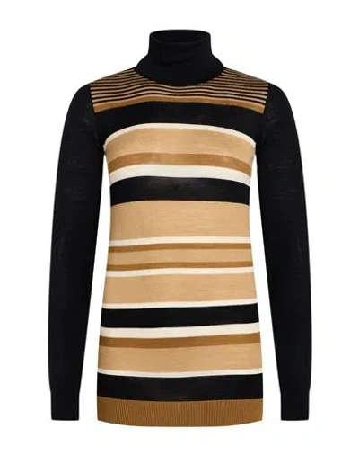 Dolce & Gabbana Woman Turtleneck Camel Size Xs Virgin Wool In Multi