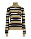 Dolce & Gabbana Woman Turtleneck Khaki Size 12 Virgin Wool In Multi