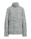 Dolce & Gabbana Woman Turtleneck Light Grey Size 8 Cashmere, Acetate, Polyamide, Metallic Polyester In Grey