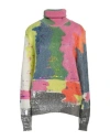 Dolce & Gabbana Multicolor Mohair Turtleneck Pullover Sweater In Pink