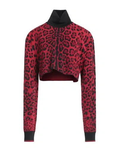 Dolce & Gabbana Woman Turtleneck Red Size M Virgin Wool, Polyamide, Viscose, Polyester, Elastane