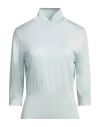Dolce & Gabbana Woman Turtleneck Sky Blue Size 10 Silk In Blue