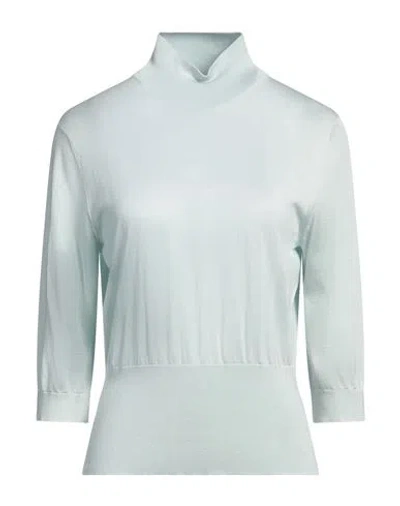 Dolce & Gabbana Woman Turtleneck Sky Blue Size 10 Silk