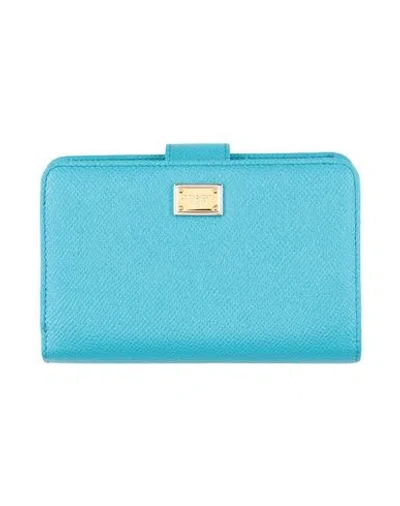 Dolce & Gabbana Woman Wallet Azure Size - Calfskin