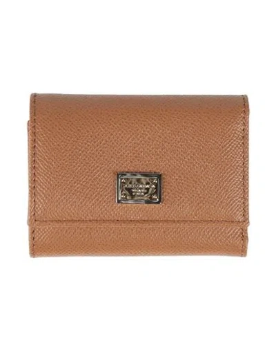 Dolce & Gabbana Woman Wallet Camel Size - Calfskin In Brown