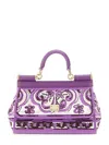 Dolce & Gabbana Sicily Small Bag With Maiolica Embroidery In Purple