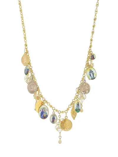 Dolce & Gabbana Women's 18k Yellow & White Gold Antique Pendant Charm Necklace