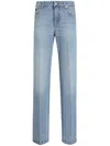 Dolce & Gabbana Straight-leg Blue Jeans With A Distressed Effect In Blue