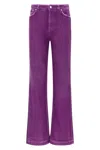 Dolce & Gabbana Flared Leg Trousers Rivet Accents In Purple