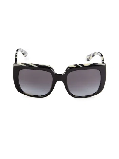 Dolce & Gabbana 54mm Gradient Square Sunglasses In Black Grey
