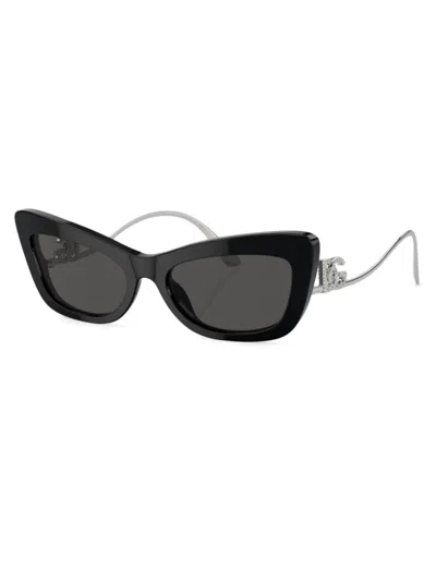 Dolce & Gabbana Women's 55mm Cat-eye Sunglasses In Black