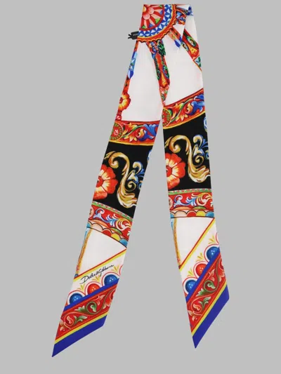 Dolce & Gabbana Twill Silk Bandeau Scarf In Multicolor