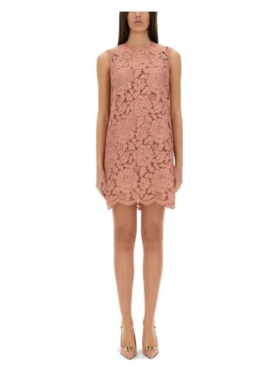 DOLCE & GABBANA WOMEN'S A LINE FLORAL LACE DRESS