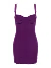 Dolce & Gabbana Satin Bustier Mini Dress In Purple