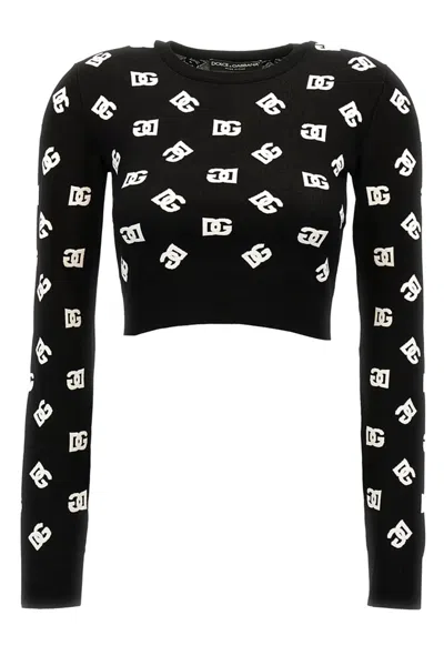 Dolce & Gabbana Women All Over Logo Sweater In Black