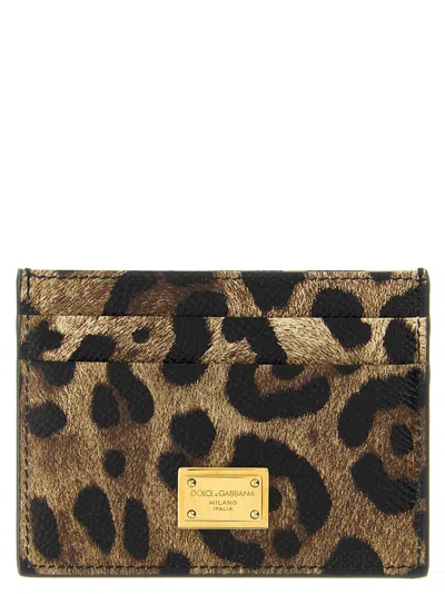Dolce & Gabbana Women Animal Print Card Holder In Brown