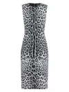 Dolce & Gabbana Leopard Print Sleeveless Midi Dress In Hi13n