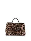Dolce & Gabbana Vittoria Leather-trimmed Leopard-print Goat Hair Shoulder Bag In Animal Print