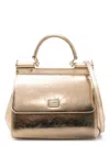 Dolce & Gabbana Medium Leather Handbag Metallic Finish In Gold