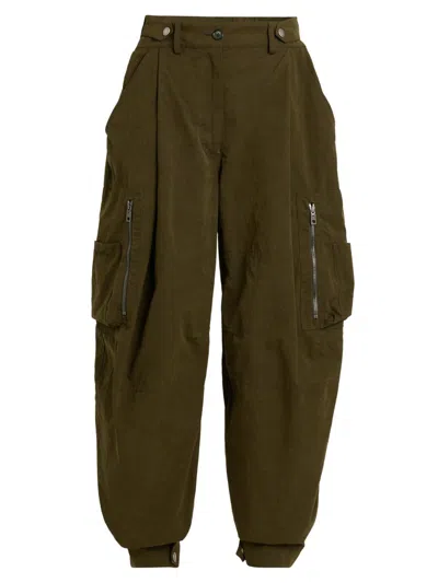 Dolce & Gabbana Women's Baggy Cotton-blend Cargo Trousers In Green