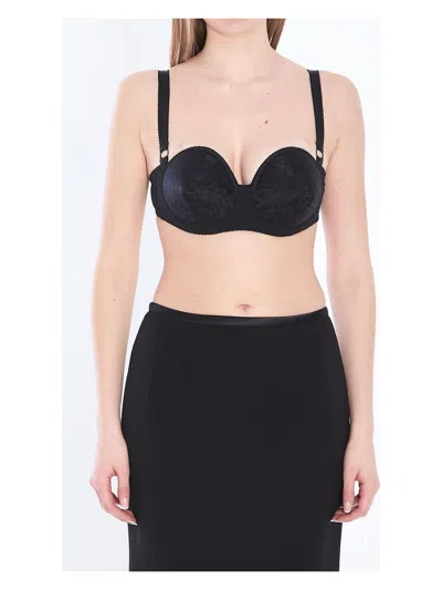 Dolce & Gabbana Silk-blend Satin Cone Bra In Black