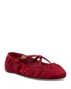 Dolce & Gabbana Ballerinas Satin Leather Sole In Ruby